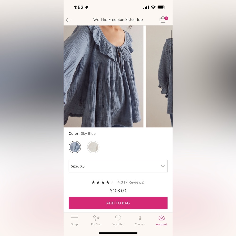 We The Free Sky Blue Sun Sister Top